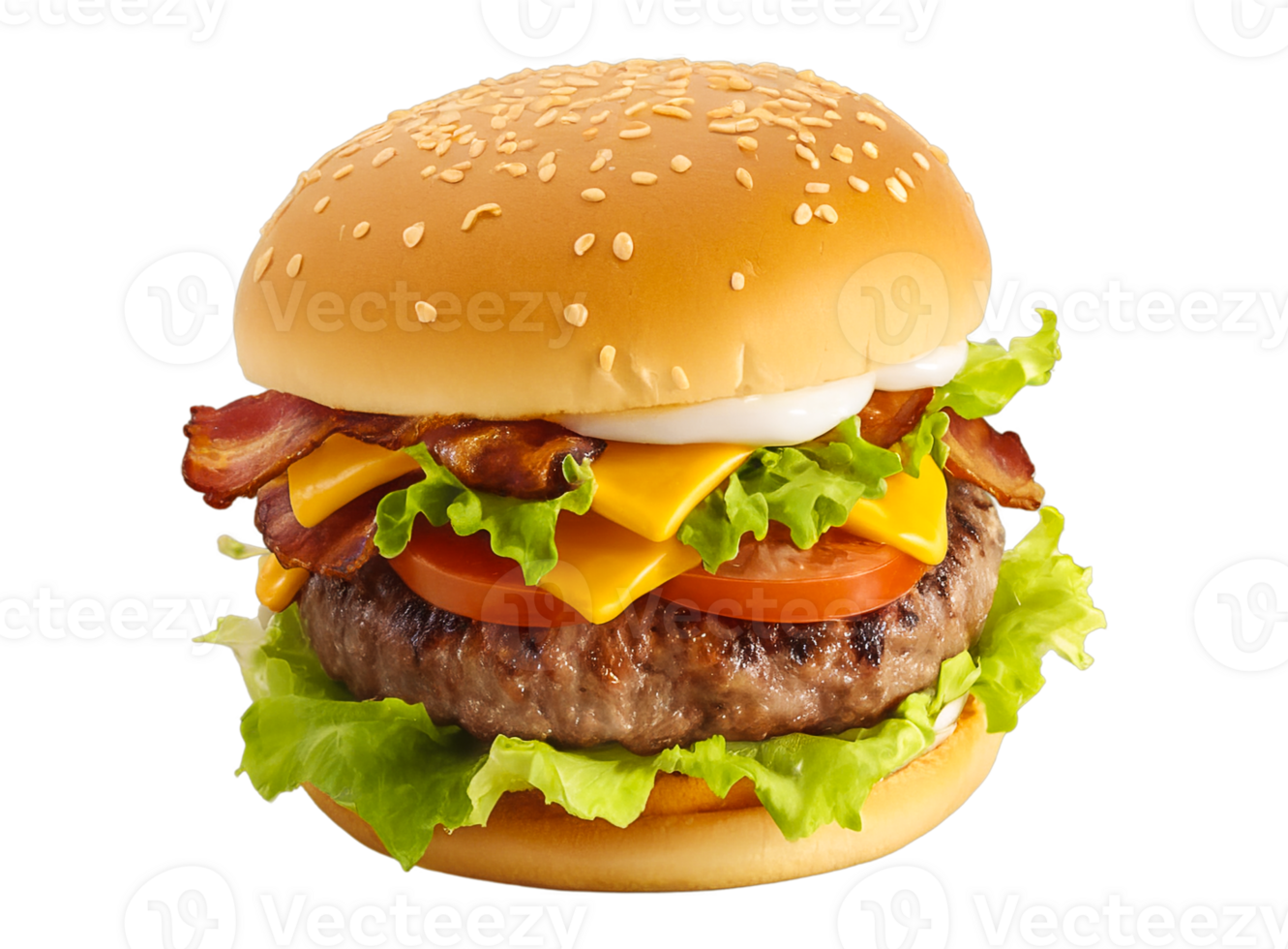 Savor a chicken burger with cheese and vibrant tomato in this classic yet modern burger creation png