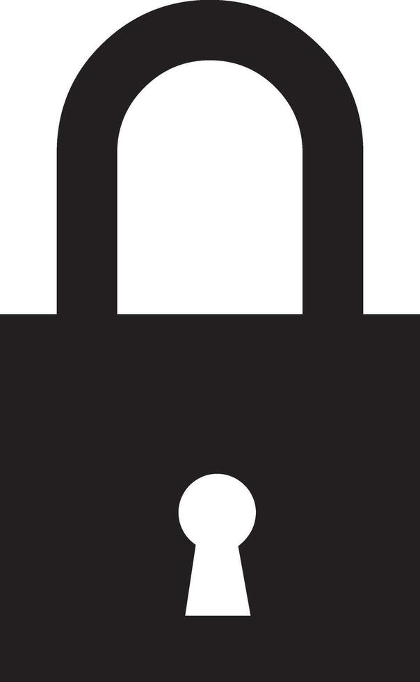 Lock icon silhouette. Security sign, protection symbol. vector