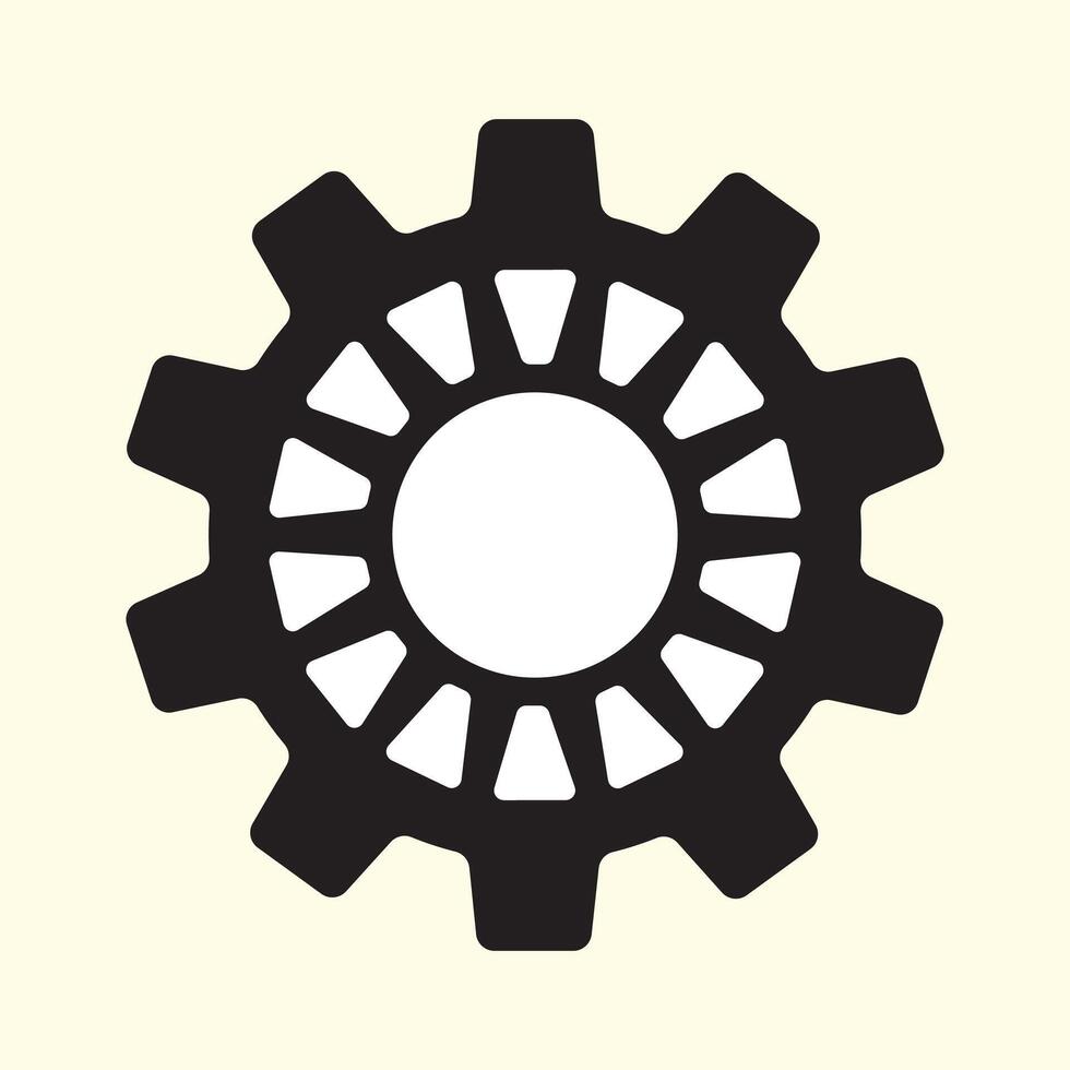 Gear icon silhouette. Settings icon, cogwheel icon. vector