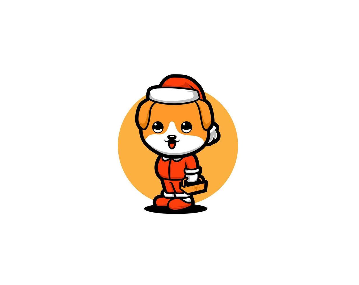 dog going on christmas holiday vector