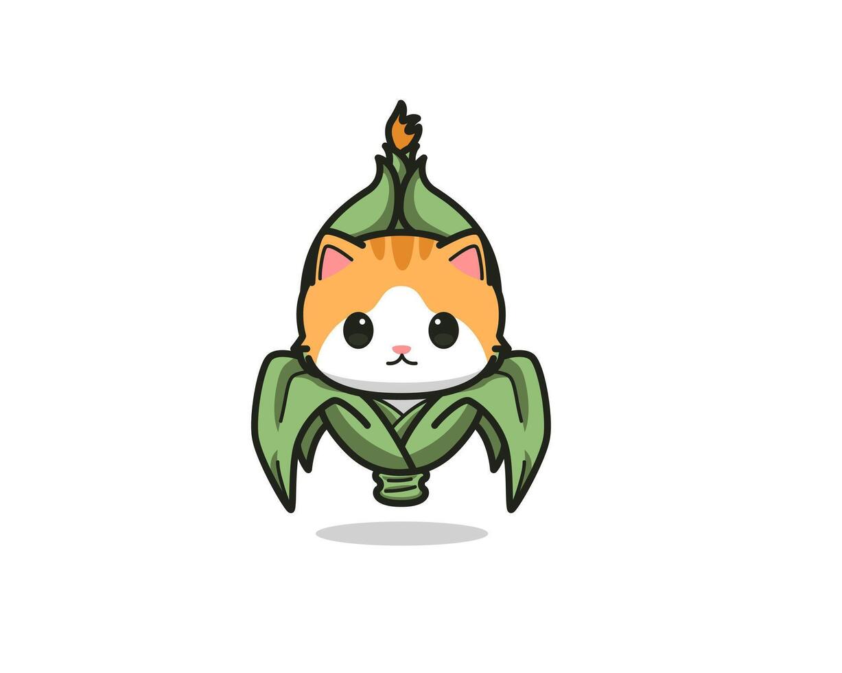 Cute cat is in the corn illustration vector