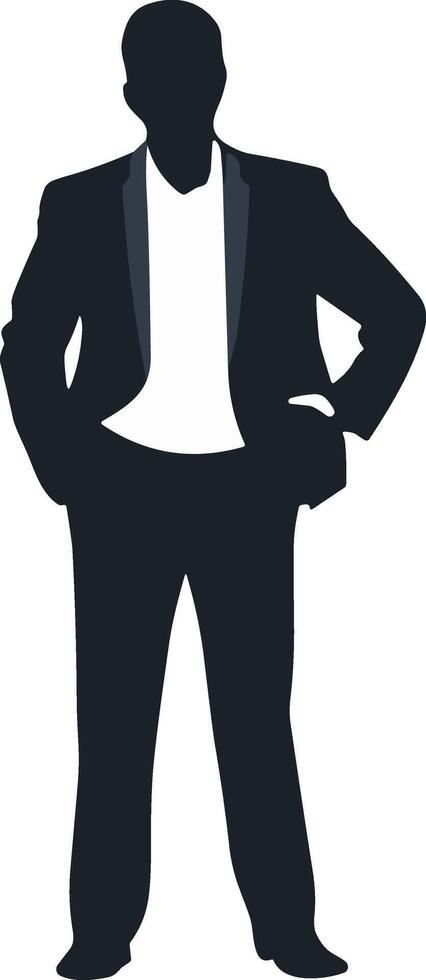 Businessman Silhouette in Formal Suit - Professional Illustration vector
