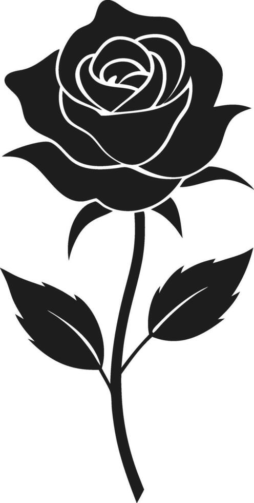 Elegant Rose Silhouette Illustration for Romantic Designs vector