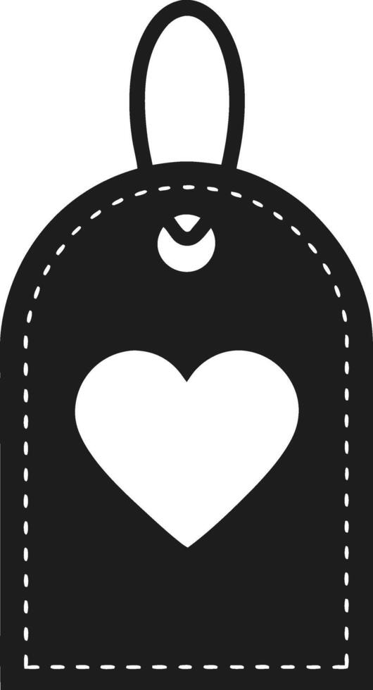 Heart Tag Silhouette Illustration for Labels and Decorations vector