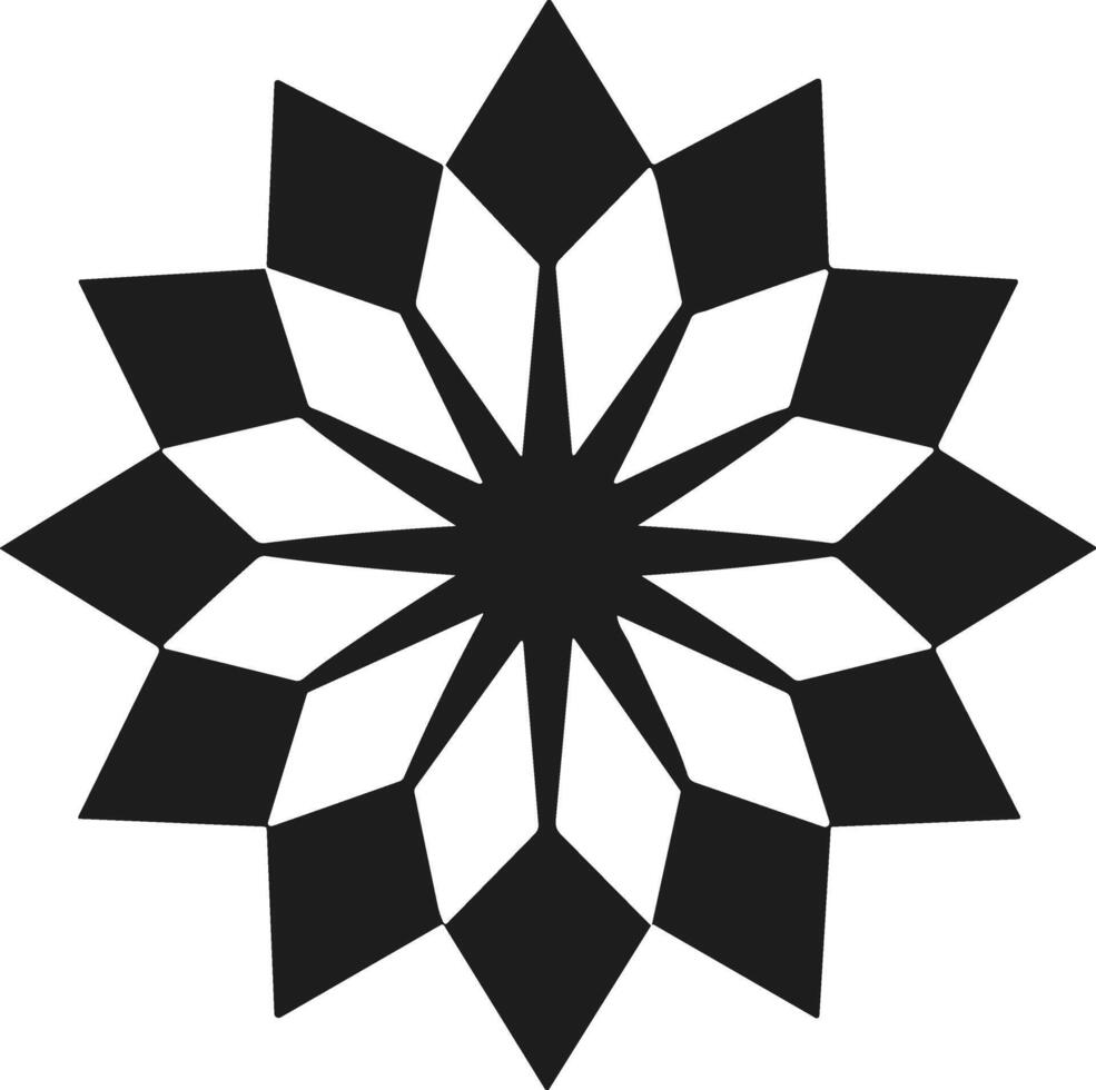 Stylized Geometric Floral Snowflake Silhouette for Modern Winter and Holiday Designs vector