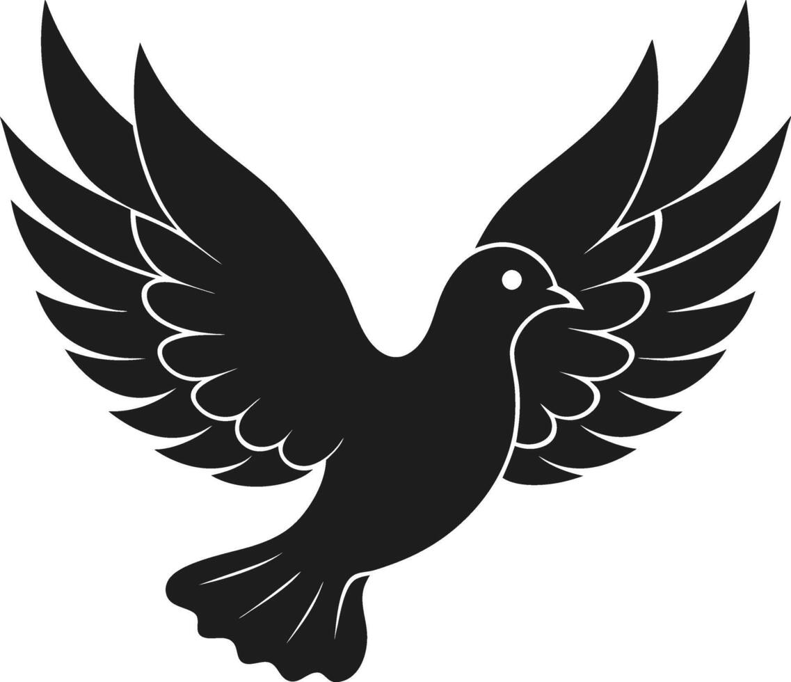 Peaceful Dove Silhouette with Outstretched Wings Illustration vector