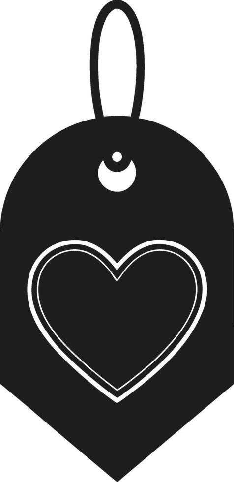 Heart Tag Silhouette Illustration with Hanging Loop vector