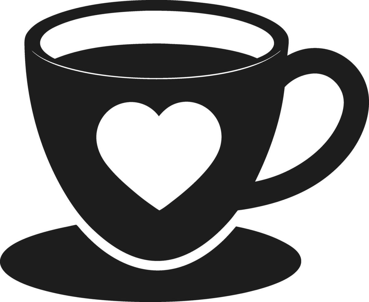 Coffee Cup Silhouette with Heart Design Illustration vector