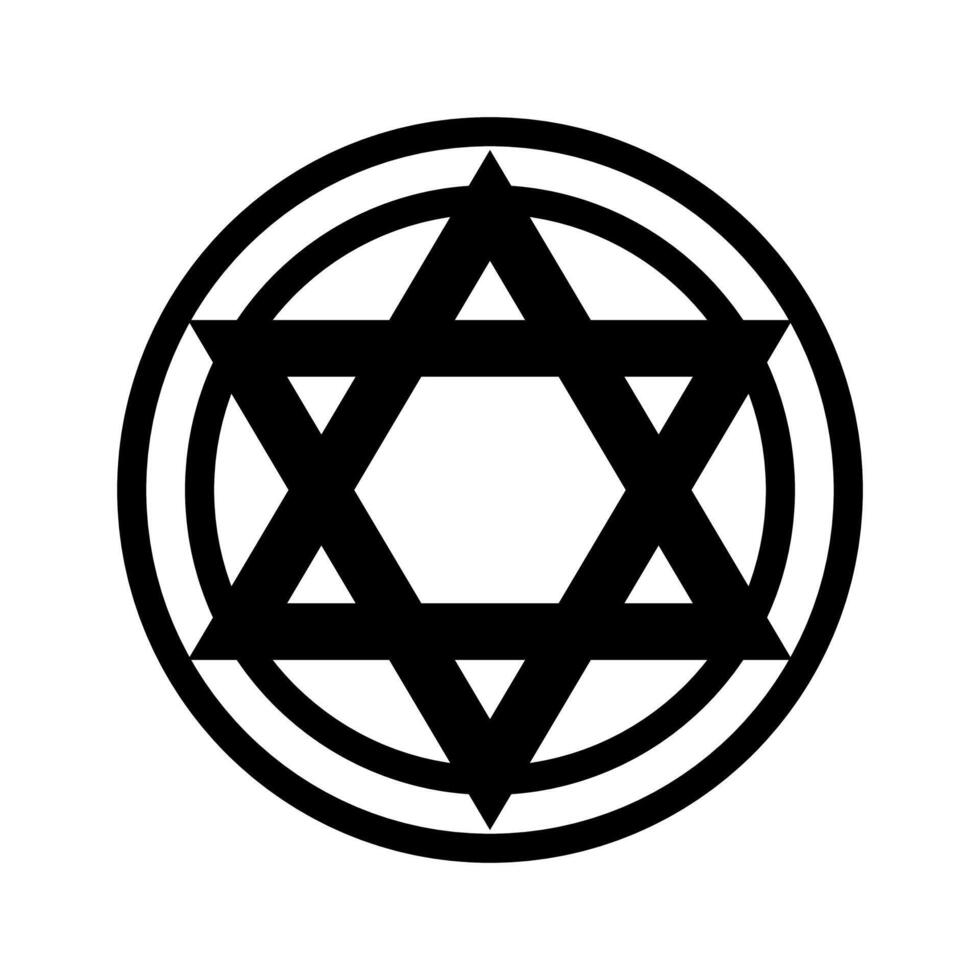 Black pentagram geometric line icon symbol vector