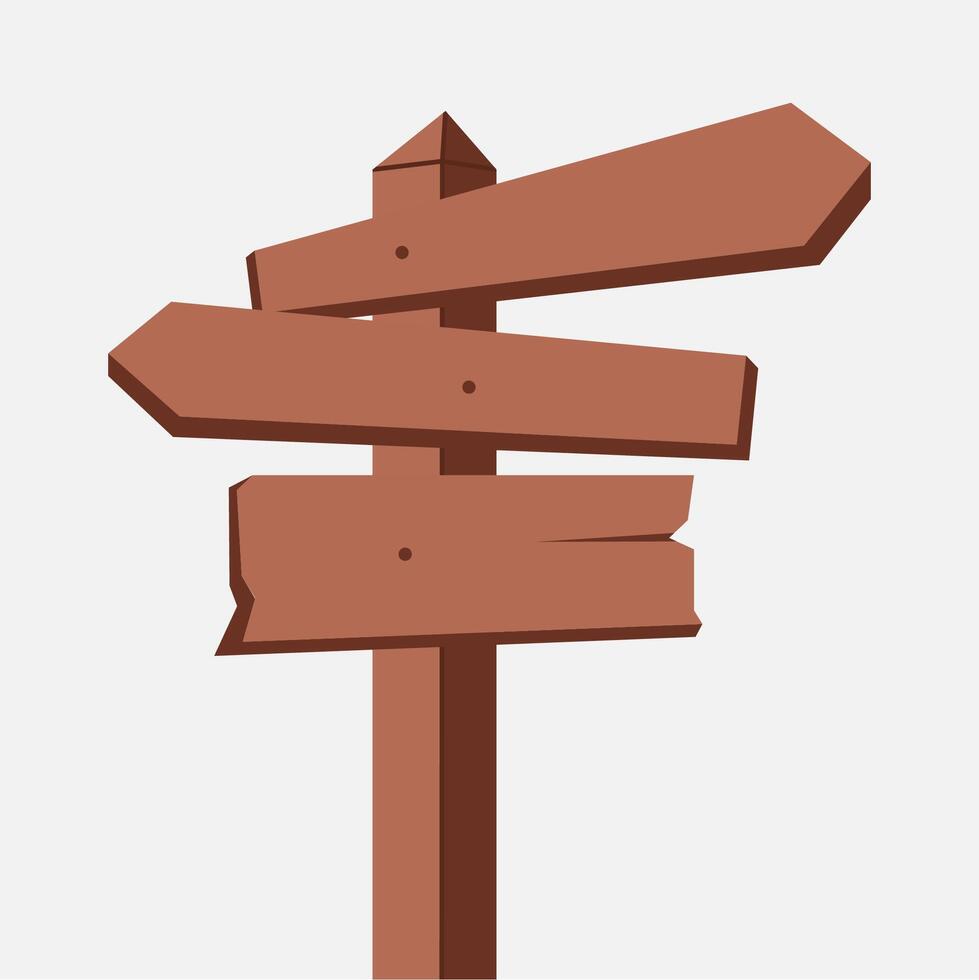 illustration of a wooden road sign vector