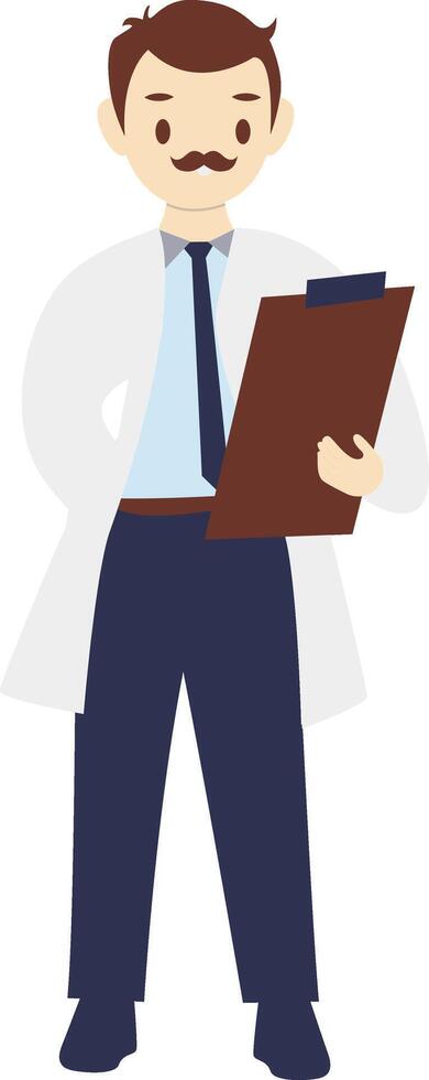 Man Doctor Professional Holding Clipboard vector