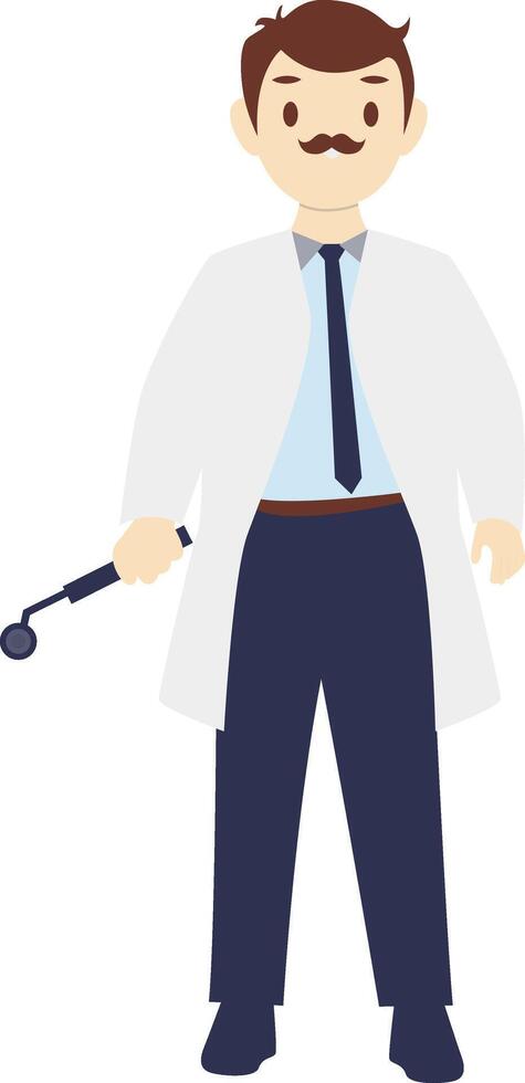 Male Doctor Professional with Moustache vector