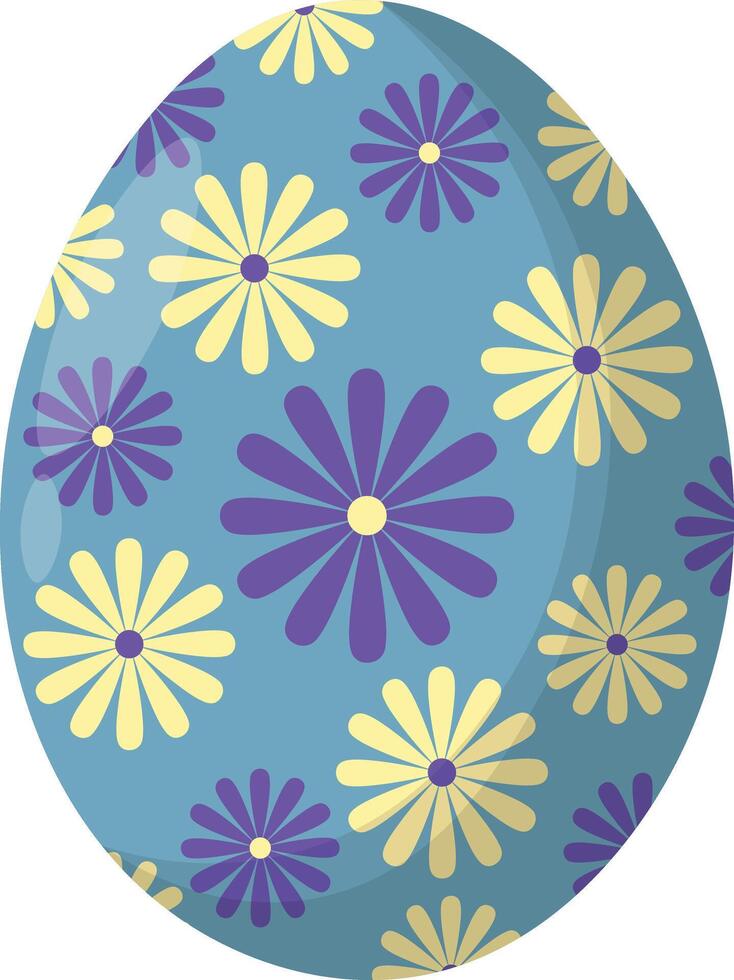 Easter Egg in Floral Pattern Concept vector