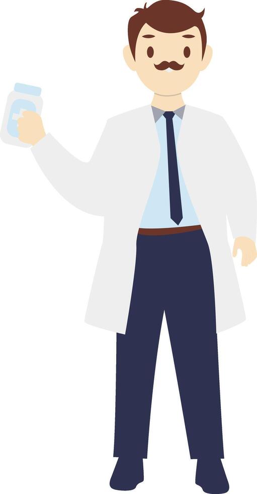 Professional Male Doctor Holding Infusion vector