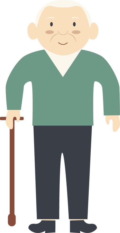 Man Elderly Illustration in Flat Design vector