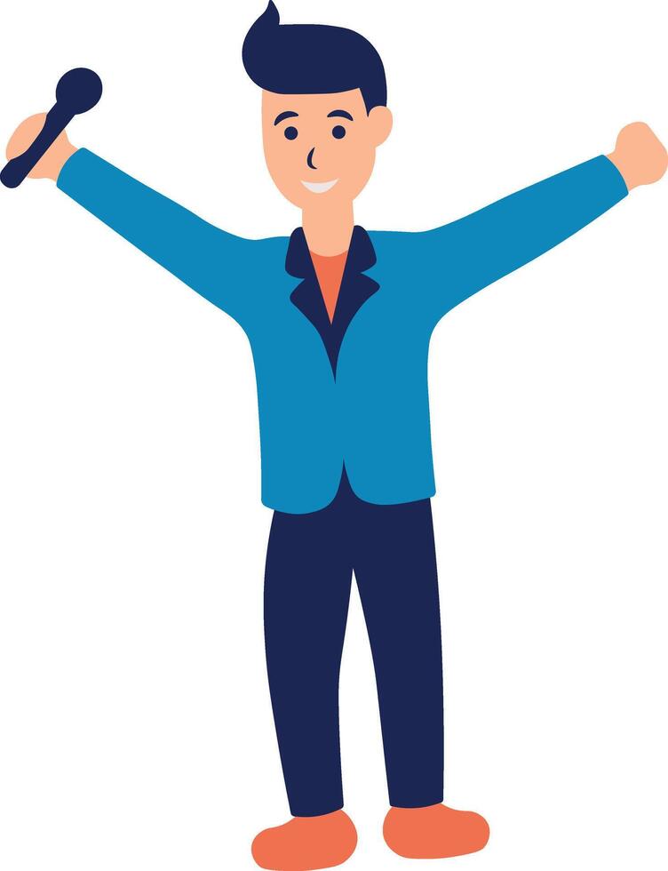Illustration of Man Singing vector