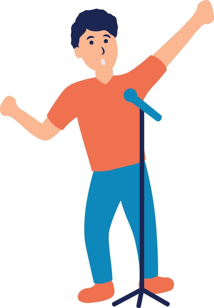 Illustration of Man Singing vector
