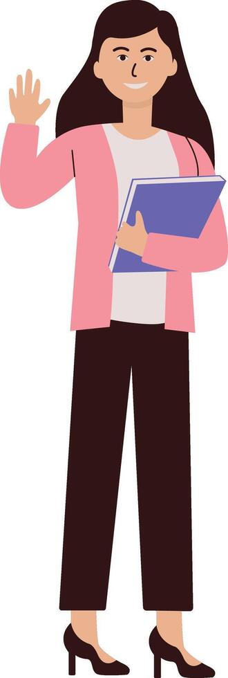 Woman Teacher Carrying Book vector