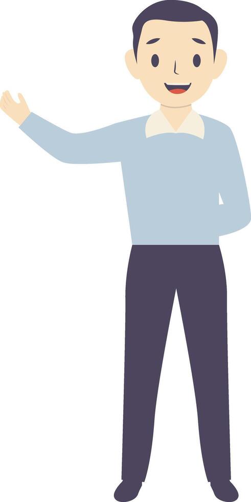 Man Teacher Profession with Casual Clothes vector