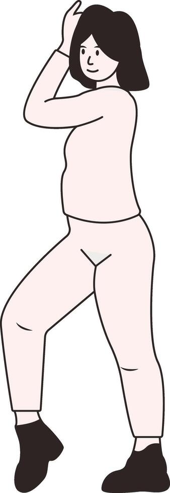 Woman Standing Pose Illustration vector