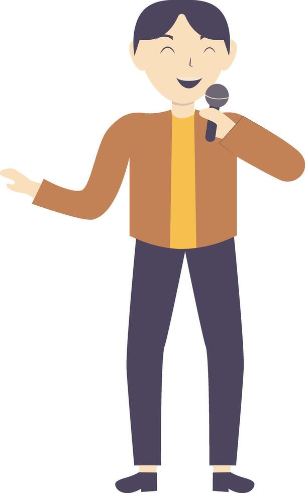 Man Singer in Flat Design vector