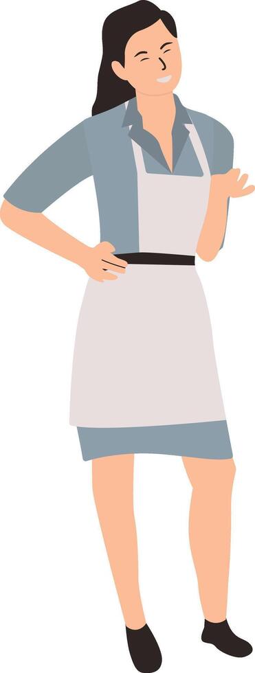 Girl Chef Illustration with Apron vector