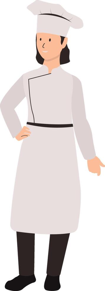 Woman Chef Illustration with Cartoon Design vector