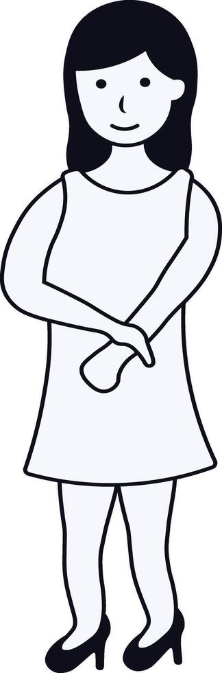 Girl Standing Pose Illustration vector