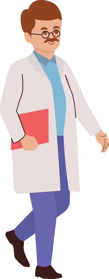 Man Doctor Profession with Red Book vector