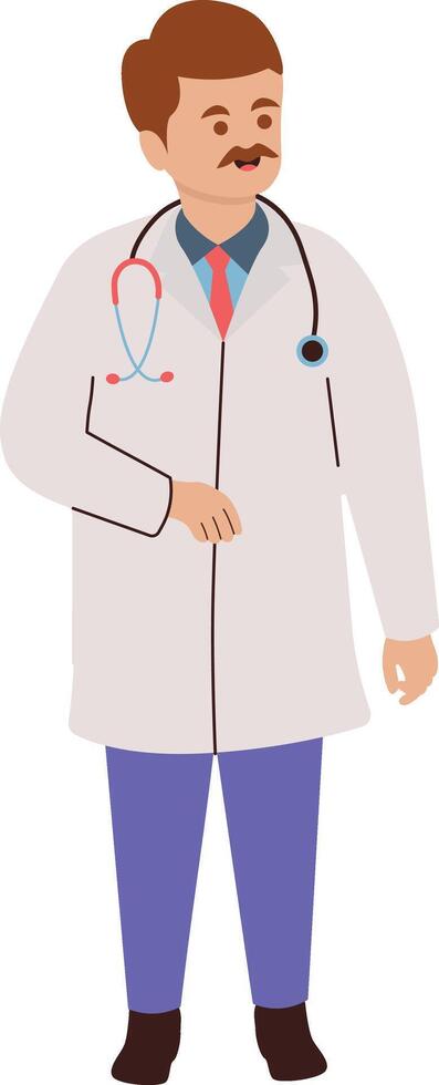 Man Doctor Profession Illustration with Stethoscope vector