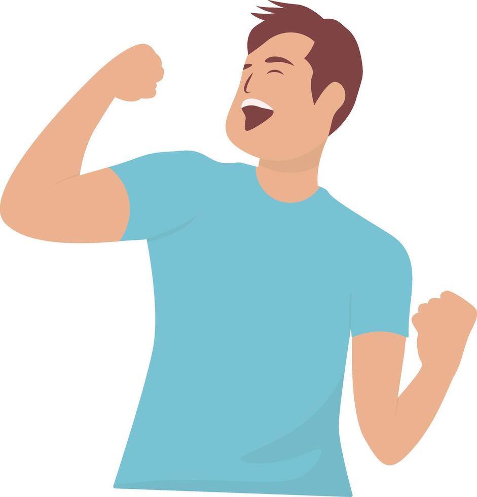 Male Laughing with Blue Clothes vector