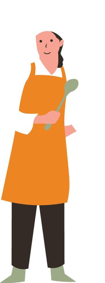 Woman Chef Character with Uniform vector