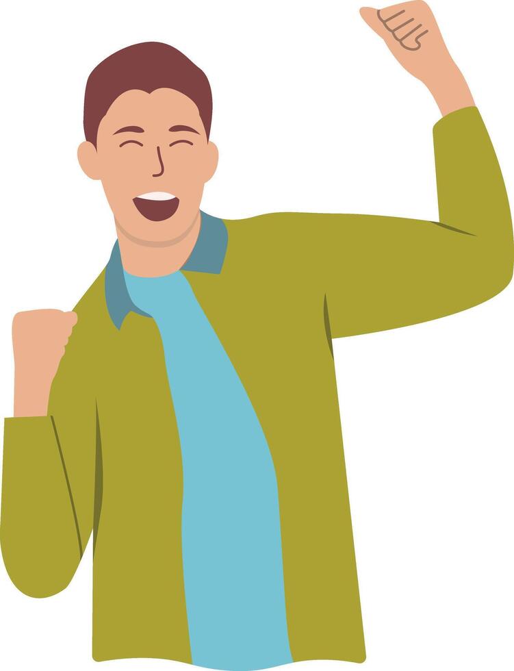 Male Laughing with Green Clothes vector