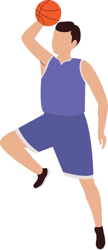 Male Basketball Athlete Illustration with Lay Up Pose vector