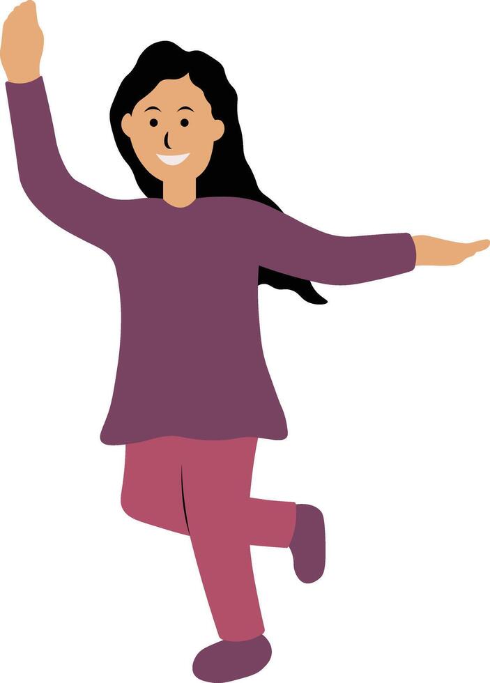 Illustration of Happy Girl Jumping vector