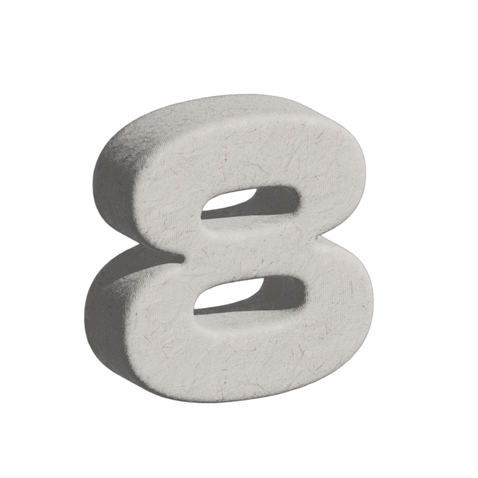 3d eight number with Transparent background png