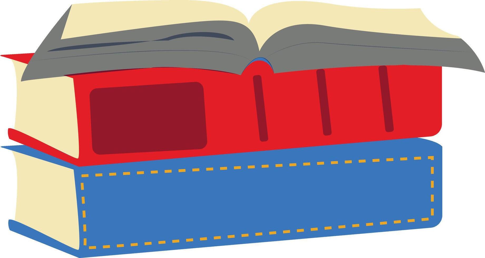 Three Stack Education Textbook in Flat Design vector