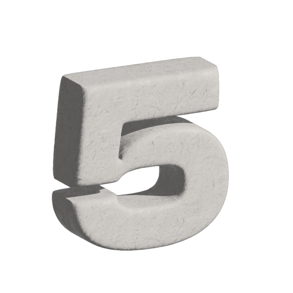 3d five character with Transparent background png