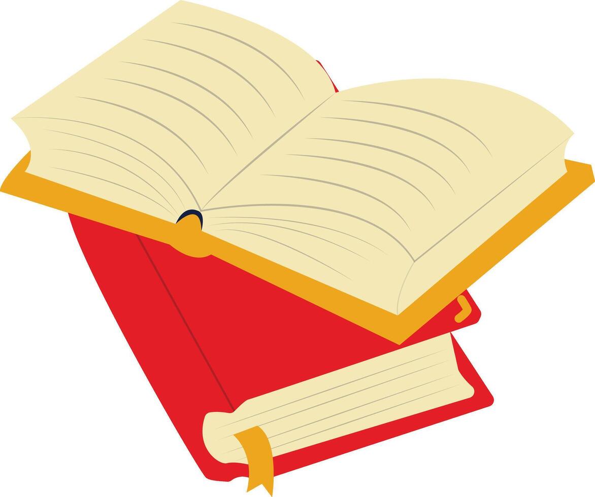 Education Textbook in Closed and Open Position vector