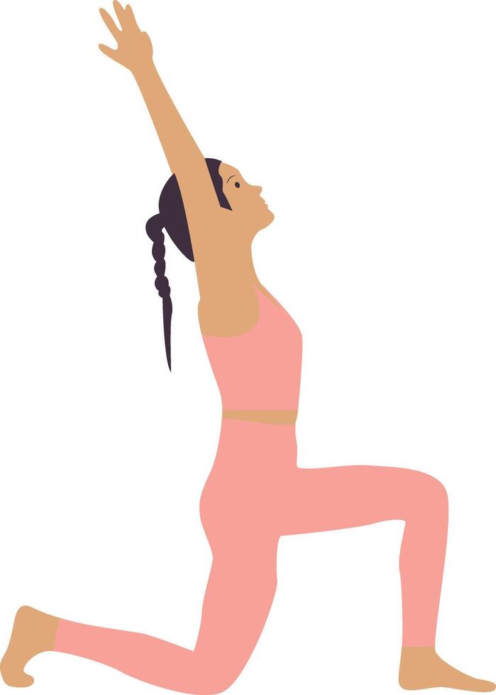 Woman Yoga Pose Illustration in Flat Design vector