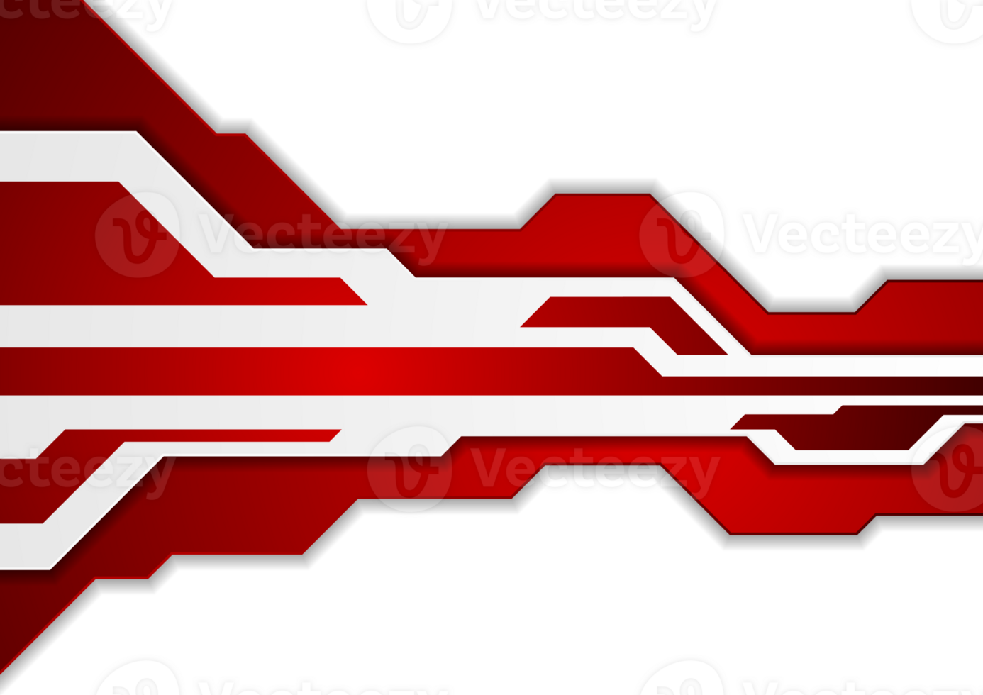Abstract tech red and white geometric design png