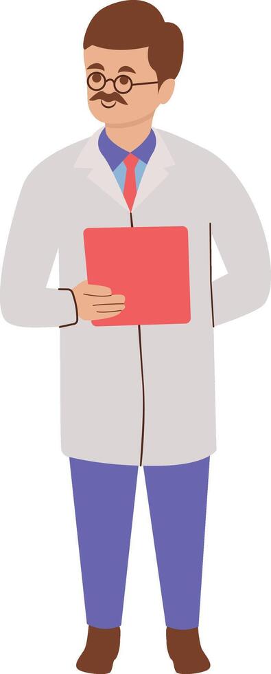 Man Doctor Profession with Red Book vector