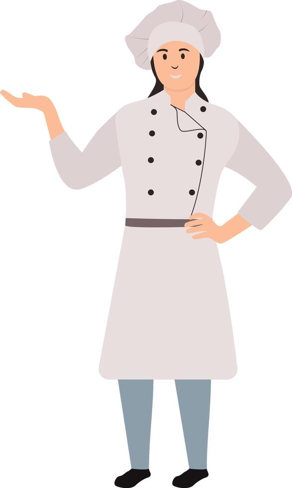 Woman Chef Illustration with Cartoon Design vector