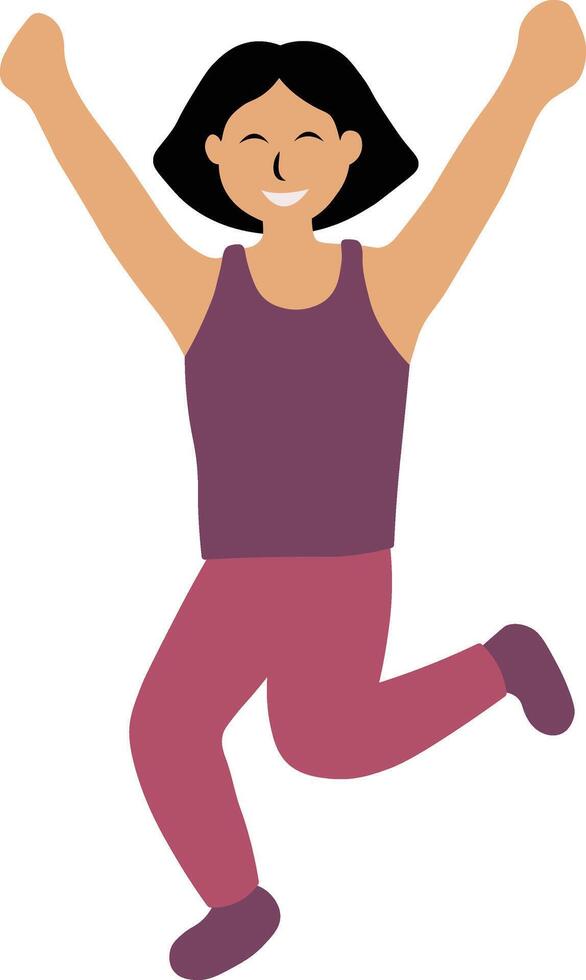 Illustration of Happy Girl Jumping vector