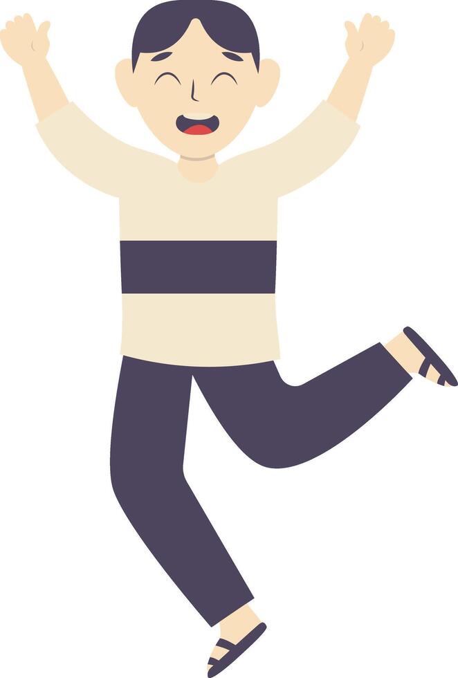 Man Jumping Character in Flat Design vector