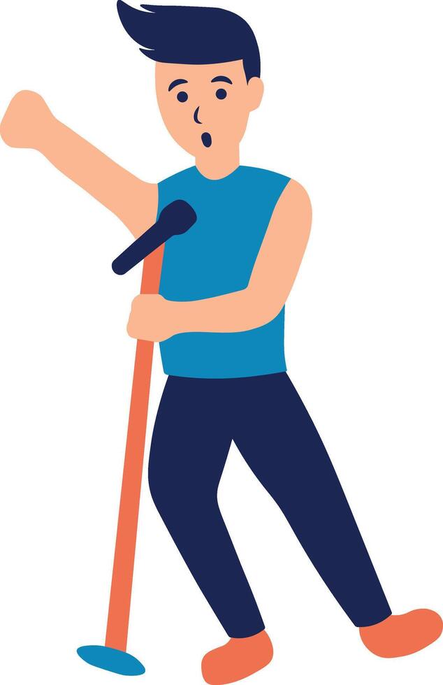 Illustration of Man Singing vector