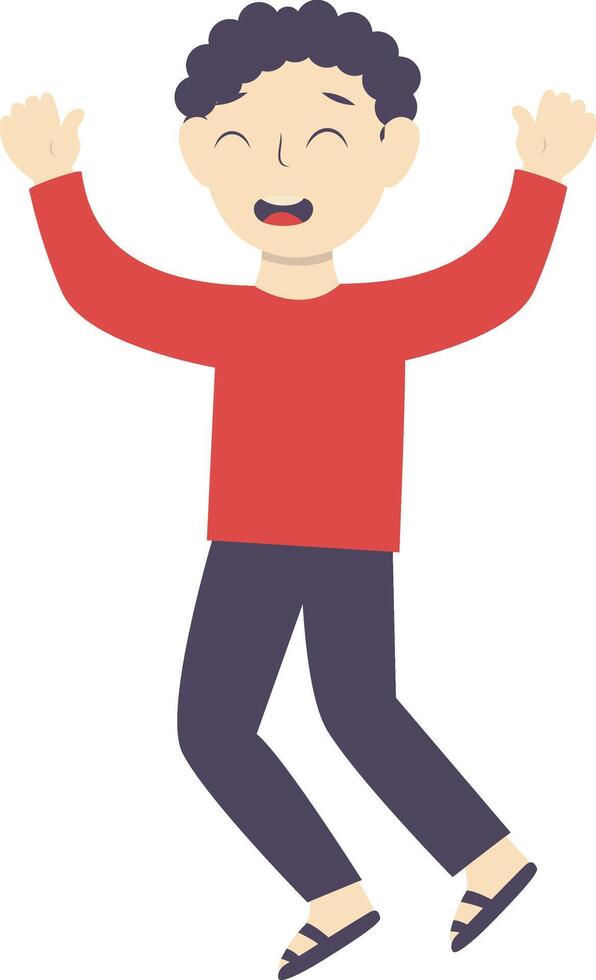 Man Jumping Character in Flat Design vector