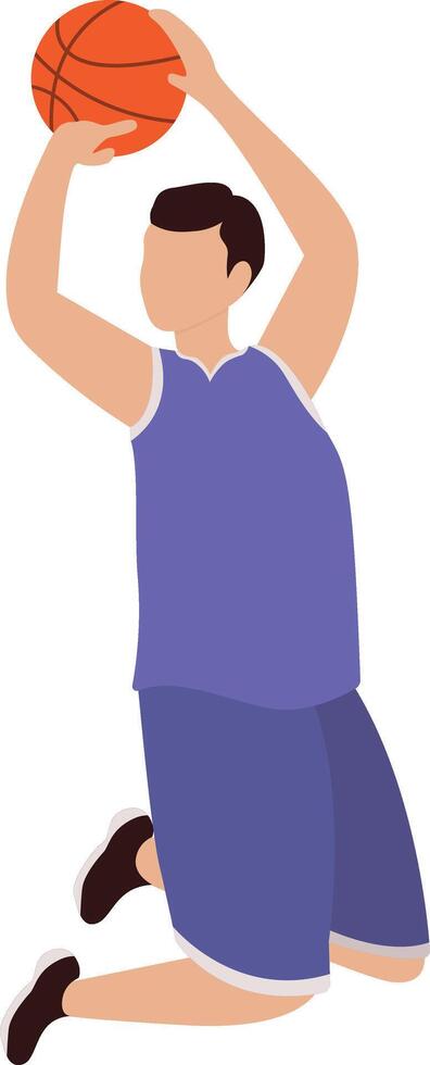 Basketball Athlete Illustration with Shooting Pose vector