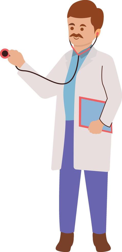 Male Doctor Profession Examining Patient vector