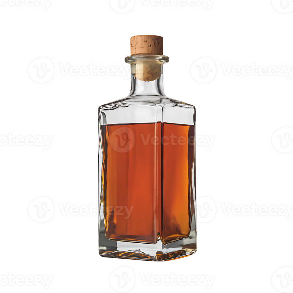 Amber Liquid in a Decanter isolated on transparent background png